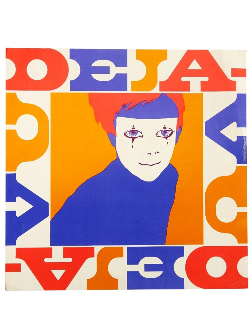1969 Pop Art Lithograph Poster – “Deja-Vu” by Bob G.H. McKendrick, Mime Portrait